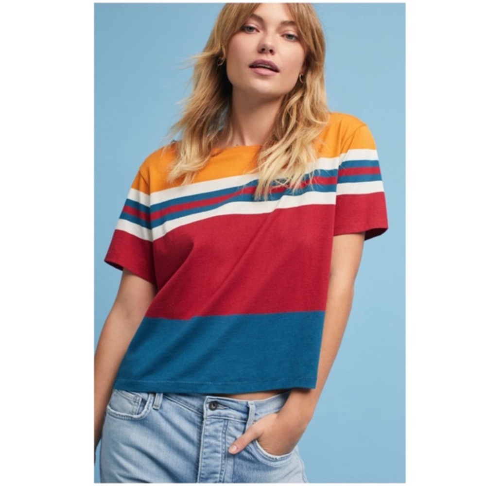 ANTHROPOLOGIE Levi’s Classic Stripe Tee Small Top